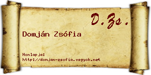Domján Zsófia névjegykártya